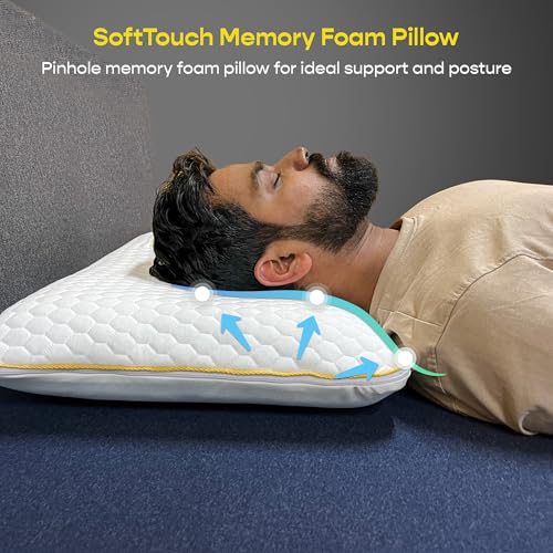 SleepyCat Orthopaedic Memory Foam Pillow for Better Shoulder and Neck Support, 1 Piece (Standard Size, 25x16 inches, White, Bamboo Fabric) - Image 2