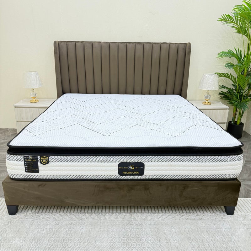 سليب قولد مرتبة نوم فندقية فاخرة من سليب قولد - فئة فيلورا كول - بوكيت سبرينج - مقاس 30سم الارتفاع * 180سم العرض * 200سم الطول | دعم للظهر، امتصاص للحركة، مريحة - Image 1