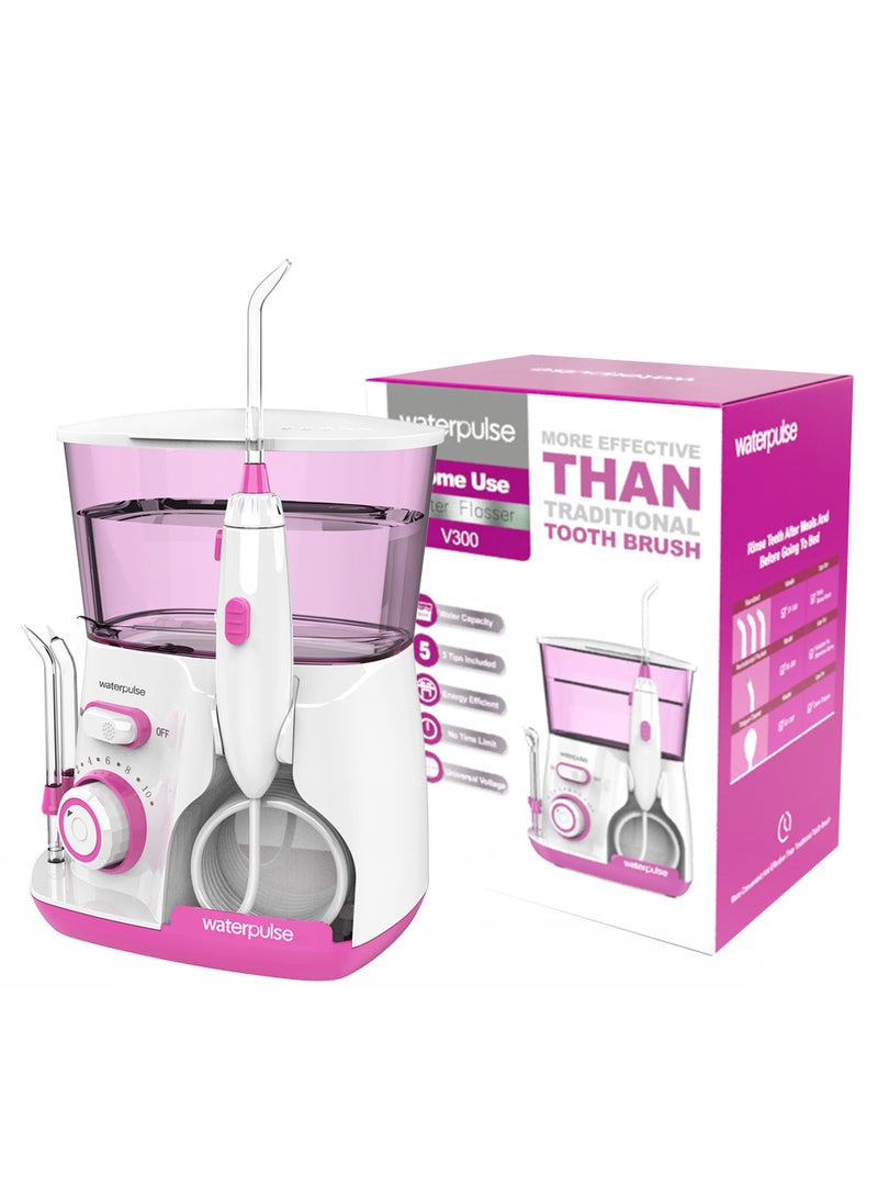 waterpluse Water Flosser Oral Irrigator, 800 ml Dental Water Tooth Cleaner, 10 Adjustable Pressures, Electric Flosser for Teeth / Braces, 5 Home Jets Professional Water Flosser Oral Irrigator - Image 1