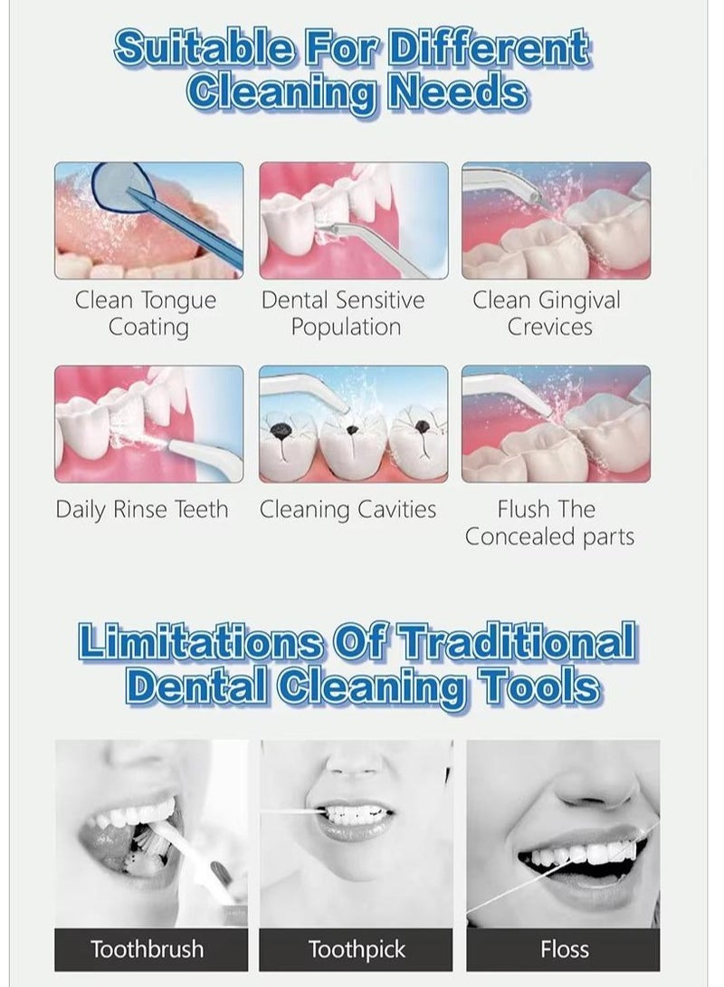 waterpluse Water Flosser Oral Irrigator, 800 ml Dental Water Tooth Cleaner, 10 Adjustable Pressures, Electric Flosser for Teeth / Braces, 5 Home Jets Professional Water Flosser Oral Irrigator - Image 5