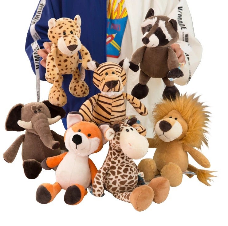 Y&D Newest Stuffed Animal Toys – Soft Plush Fox, Raccoon, Giraffe, Elephant & Teddy Bear Jungle Animal Collection for Kids - Image 2