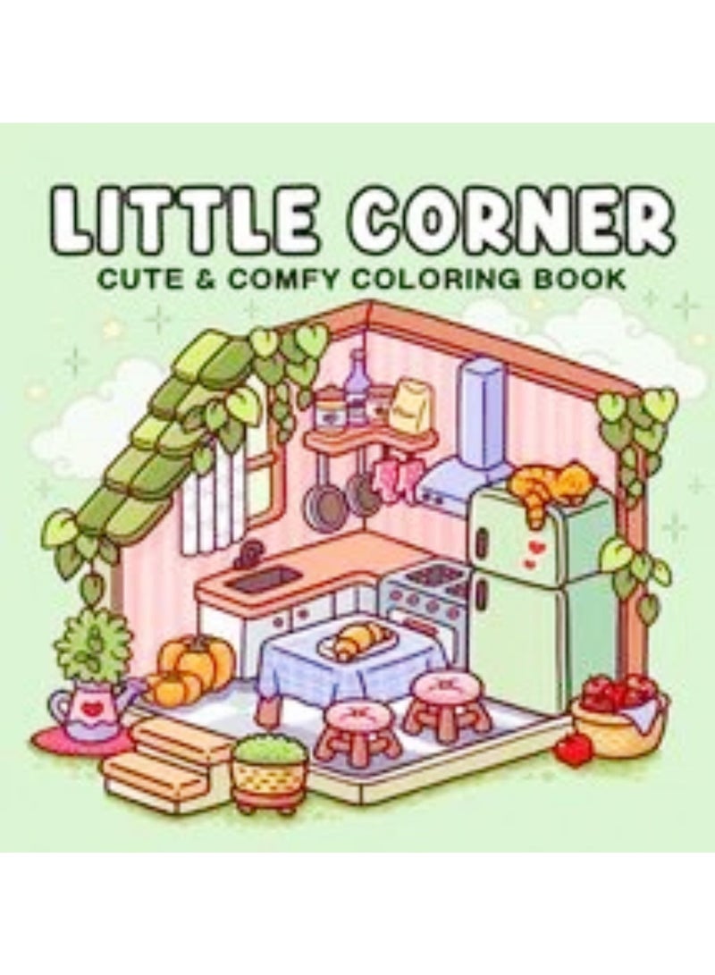 شي آند ليتل كتاب تلوين "ليتل كورنر" للكبار والمراهقين، كتاب تلوين مريح، تصميمات لطيفة ومريحة، كتاب تلوين لتخفيف التوتر، كتاب تلوين للأطفال والكبار، 21.6 × 21.6 سم - Image 1