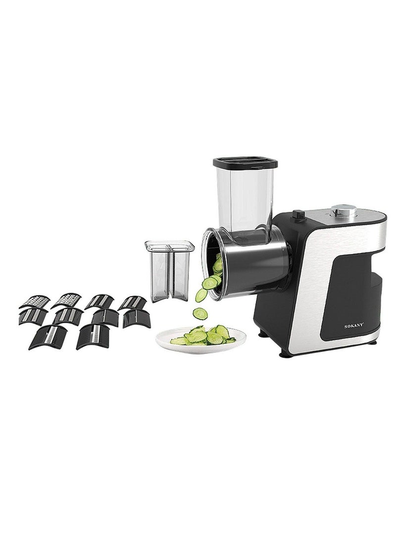 sokany Electric Cheese Grater, 1000W Electric Slicer Chopper, Multi Grater, Fruit Cutter, Vegetable Slicer, Shredder, Food Processor with 5 Blades Set SK-1180 Black - Image 1