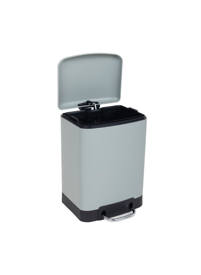 Zinnia 6L Grey Metal Rectangle Pedal Bin with Slow Down Function - Image 2