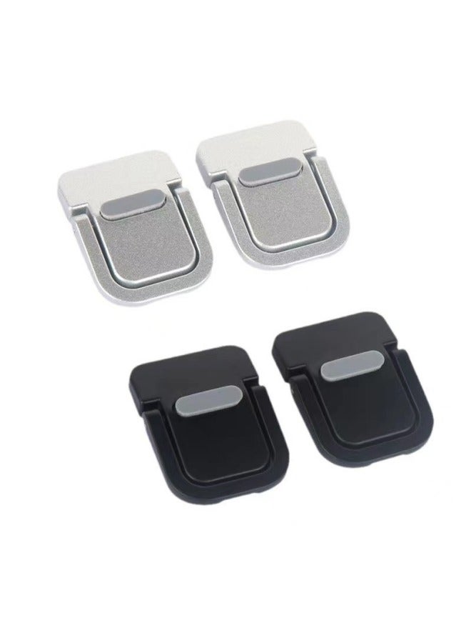 Aluminum Alloy Laptop Stand Computer Portable Back Sticker Mini Desktop Heightening Convenient Folding Keyboard Bracket-Colour:Silver (one Pair)  - Image 1