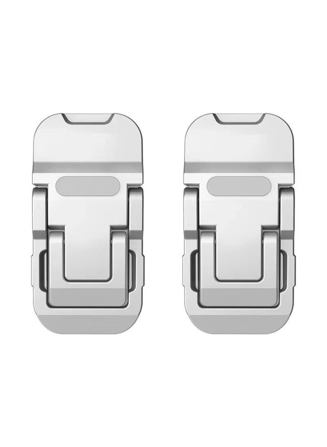 Aluminum Alloy Laptop Stand Computer Portable Back Sticker Mini Desktop Heightening Convenient Folding Keyboard Bracket-Colour:Silver (one Pair)  - Image 5