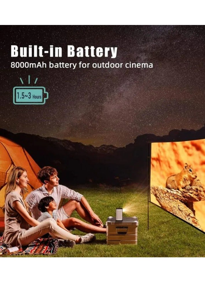 BYINTEK - BYINTEK P70 Smart Wi-Fi DLP Projector, 8000mAh Battery, Auto-focus, Android 9.0, Support 3D, Wi-Fi Display, Wired Sync Display, with Tripod and Storage Bag - Image 1