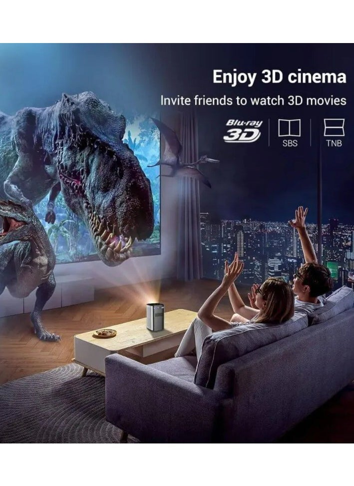 BYINTEK - BYINTEK P70 Smart Wi-Fi DLP Projector, 8000mAh Battery, Auto-focus, Android 9.0, Support 3D, Wi-Fi Display, Wired Sync Display, with Tripod and Storage Bag - Image 1