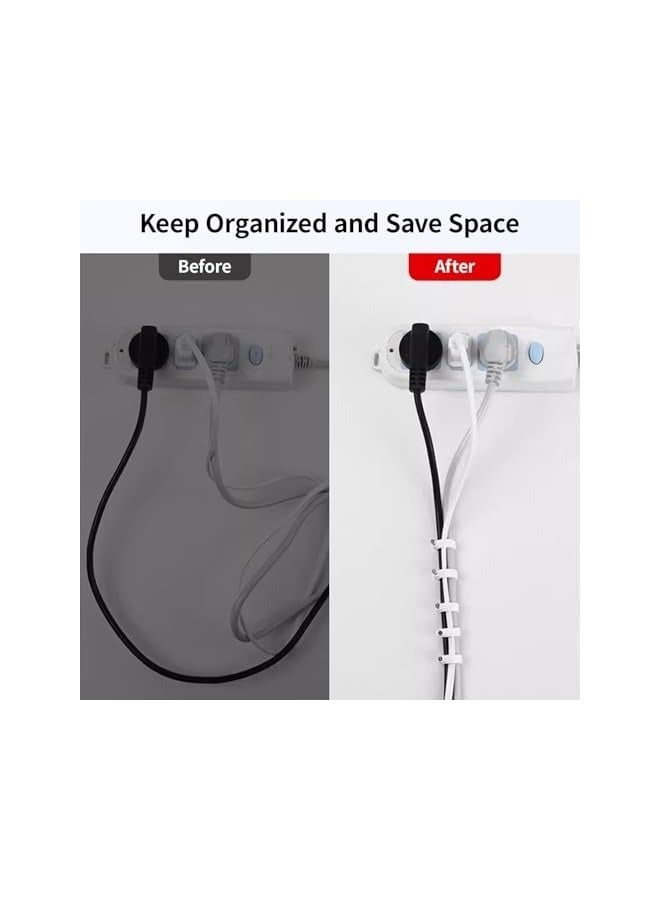 erorex 400Pcs Cable Clips with Nail, White Wire Management Clamps for Walls (round) - Image 3