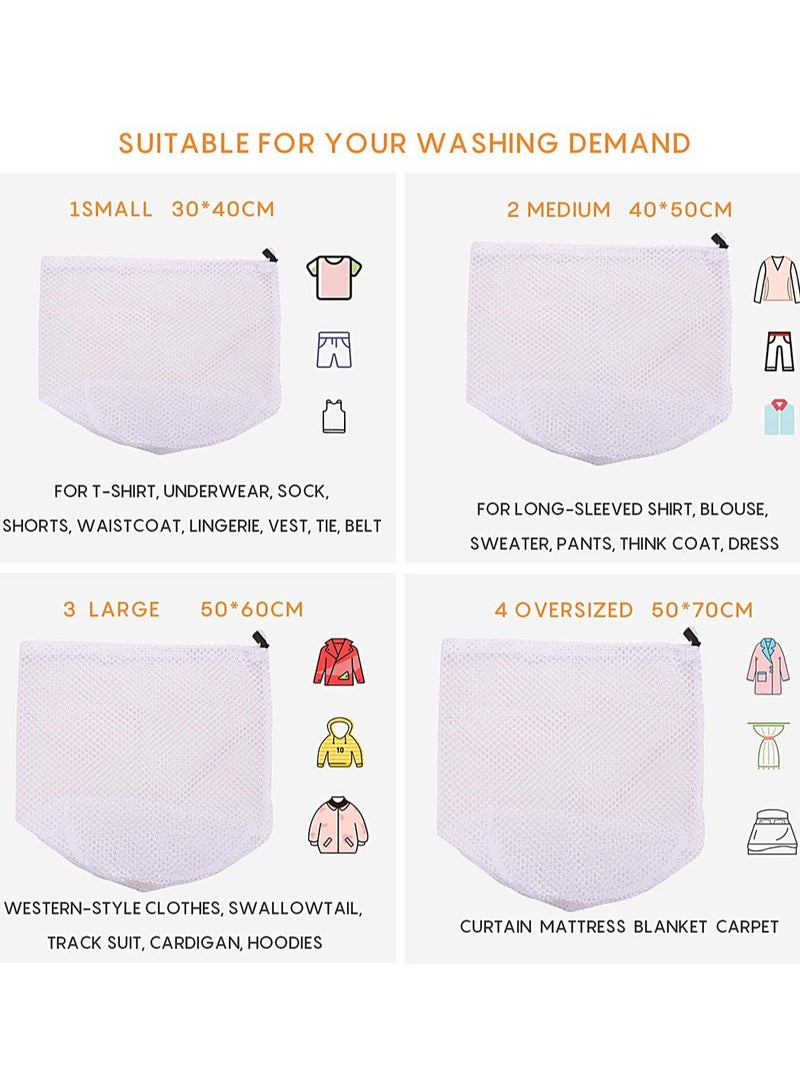 SYOSI 4PCS Mesh Laundry Bags Laundry Net Bag Drawstring Reusable Durable Washing Net Bag for Clothes Underwear Delicates Socks Baby Clothes Bra Shoes Knitted Garments - Image 2
