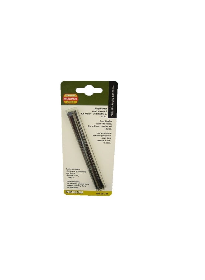 PROXXON 28741 Pin End Scroll Saw Blades Coarse Toothed Silver Silver Metallic 