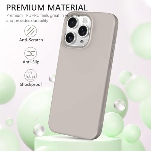 Elzzi® Microfiber Candy Case Compatible for iPhone 13 Pro 6.1 Inch Shockproof Slim Back Cover Liquid Silicone Case (Stone Grey) - Image 4