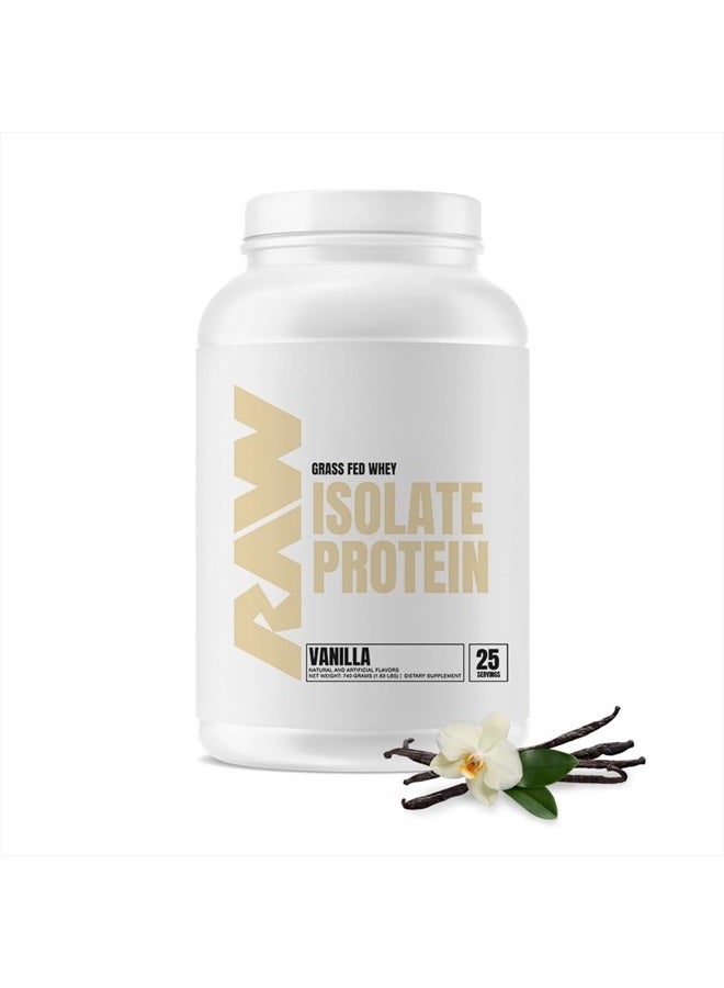 Raw مسحوق بروتين مصل اللبن المعزول، فانيليا (CBUM Itholate) - مسحوق تغذية رياضية 100% من الأبقار التي تتغذى على العشب لنمو العضلات والتعافي - قليل الدسم والكربوهيدرات، بنكهة طبيعية - 25 وجبة - Image 1