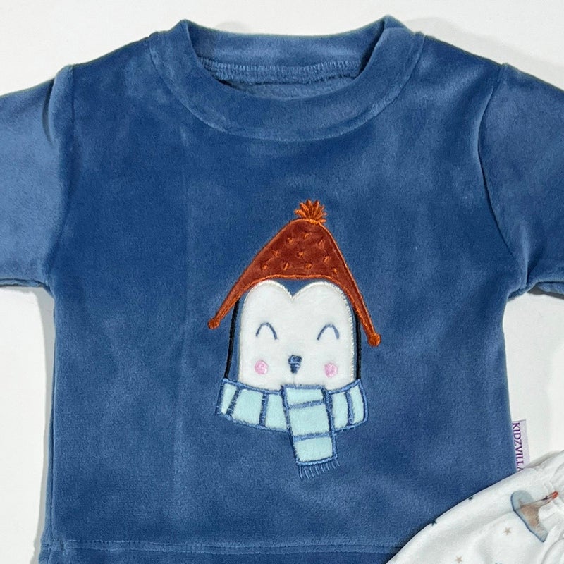 Kidzvilla Newborn Velvet Pajama Set 9791 - Image 3