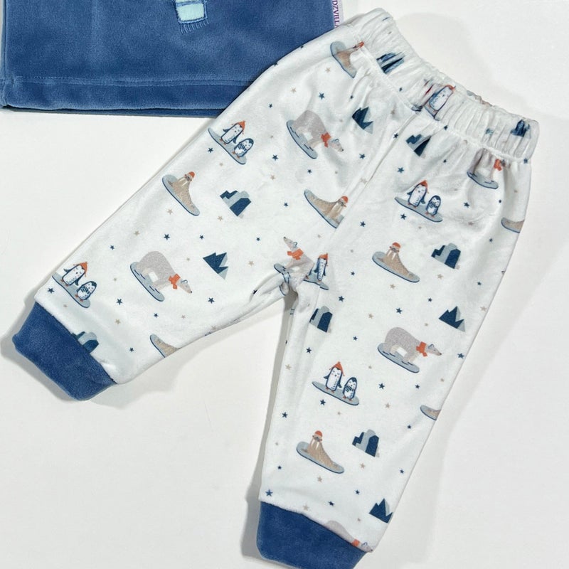 Kidzvilla Newborn Velvet Pajama Set 9791 - Image 2