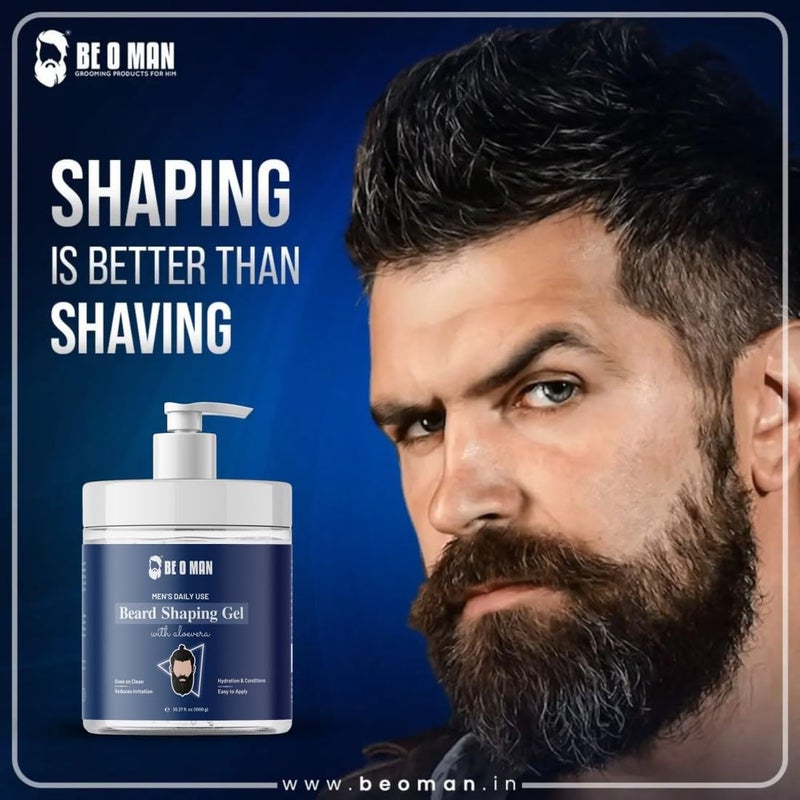 Be O Man Beoman Beard Shaping Gel with aloeveraNon Foaming and Transparent GelReduces irritation1000ml - Image 4