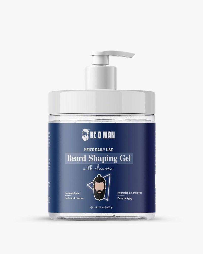 Be O Man Beoman Beard Shaping Gel with aloeveraNon Foaming and Transparent GelReduces irritation1000ml - Image 1