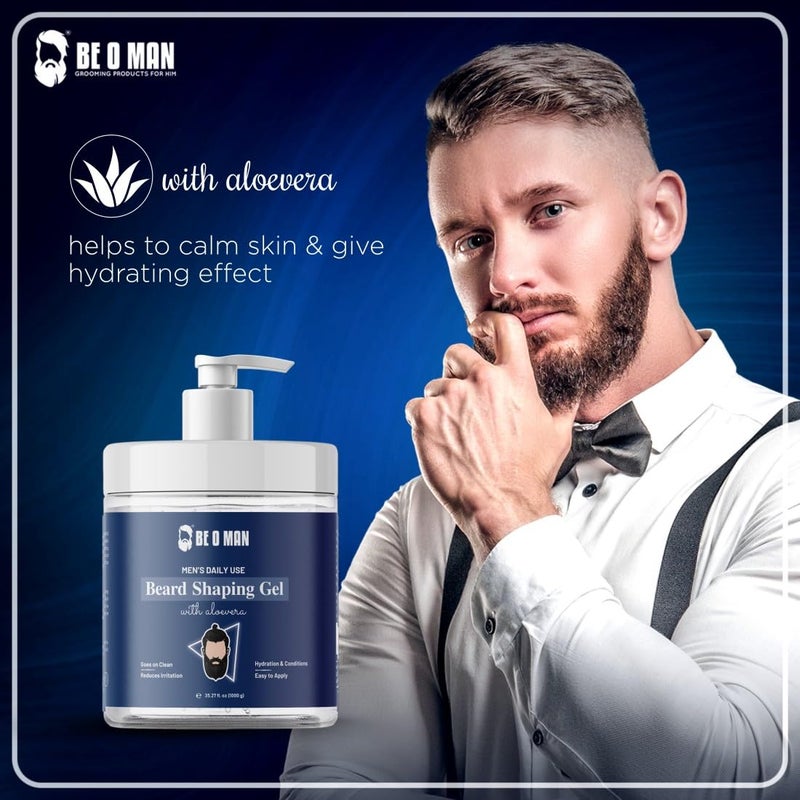Be O Man Beoman Beard Shaping Gel with aloeveraNon Foaming and Transparent GelReduces irritation1000ml - Image 3