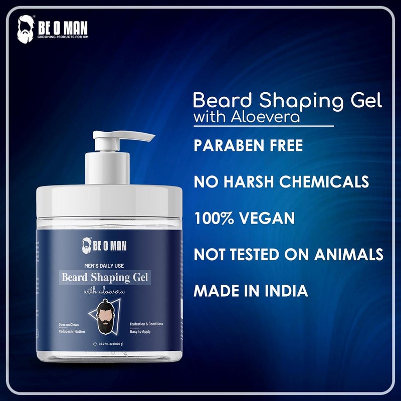 Be O Man Beoman Beard Shaping Gel with aloeveraNon Foaming and Transparent GelReduces irritation1000ml - Image 5