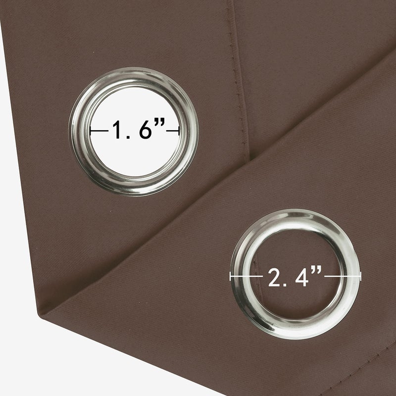LEMOMO Chocolate Brown Thermal Blackout Curtains/42 x 95 Inch/Set of 2 Panels Room Darkening Curtains for Bedroom - Image 5
