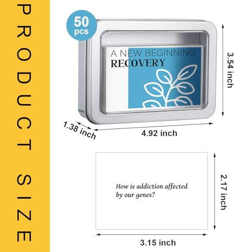 Rotatingpals 51 Pcs Recovery Card Game for Adults Includes 50 Addiction Recovery Cards with Tin Box Therapy Games for Adults Group Therapy Activities for Stress and Social Anxiety Mental Health - Image 5