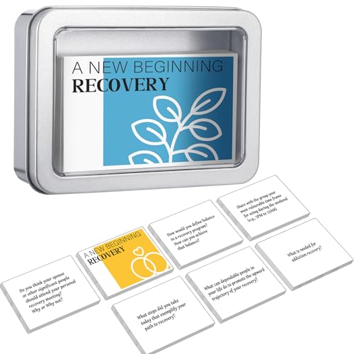 Rotatingpals 51 Pcs Recovery Card Game for Adults Includes 50 Addiction Recovery Cards with Tin Box Therapy Games for Adults Group Therapy Activities for Stress and Social Anxiety Mental Health - Image 1