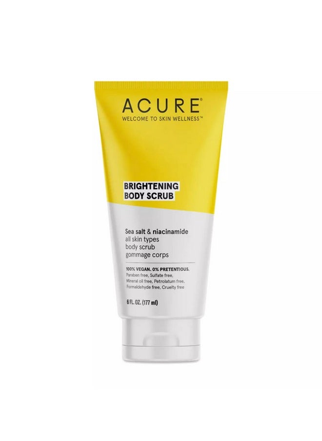 Acure ACURE Brightening Body Scrub - Skin Renewal with Blend of Clay, Sea Salt & Niacinamide Extract - Rejuvenating Exfoliation for Soft, Refreshed Glowing Clear Skin - Suitable for All Skin Types - 6 Fl Oz  - Image 1