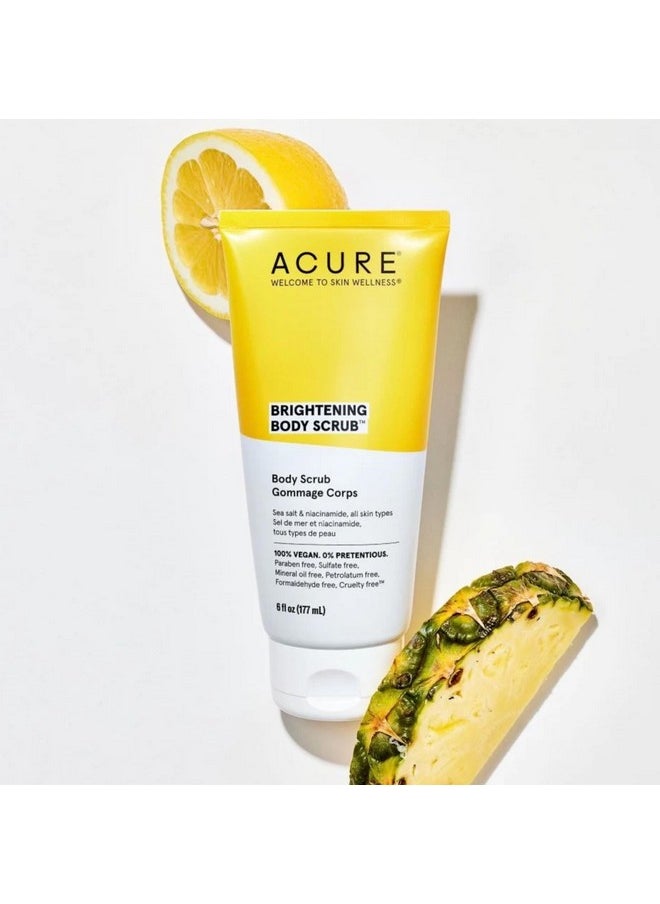 Acure ACURE Brightening Body Scrub - Skin Renewal with Blend of Clay, Sea Salt & Niacinamide Extract - Rejuvenating Exfoliation for Soft, Refreshed Glowing Clear Skin - Suitable for All Skin Types - 6 Fl Oz  - Image 2