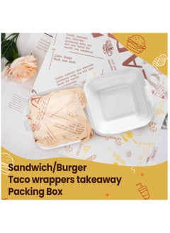 Paper Food Wrapping Food Grade Deli Taco Sandwich Burger Paper Disposable 3 Patterns Food Greaseproof Wax Paper Liners Basket Wrappers Baking Parchment,7 X 7 inches(150 Sheets) - pzsku/ZD43F7CDCCBD0C5D5740EZ/45/_/1706671645/ca40f35d-cba1-4a5c-9574-3ccbe868e220