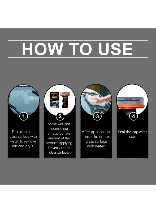 Homonth Glass Oil Film Remover for Car, 100ml Roll-On Glass Compound with Cleaning Board, Removes Oil Film & Smudges, Improve Windshield Clarity for Safe Driving - Image 4