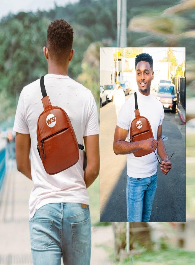WORLD STAR CHEST BAG SHOULDER BAG MESSENGER SPORTS BACKPACK WATER RESISTANT USB CHARGING PORT SHOULDER SLING BAG (BROWN) - Image 5