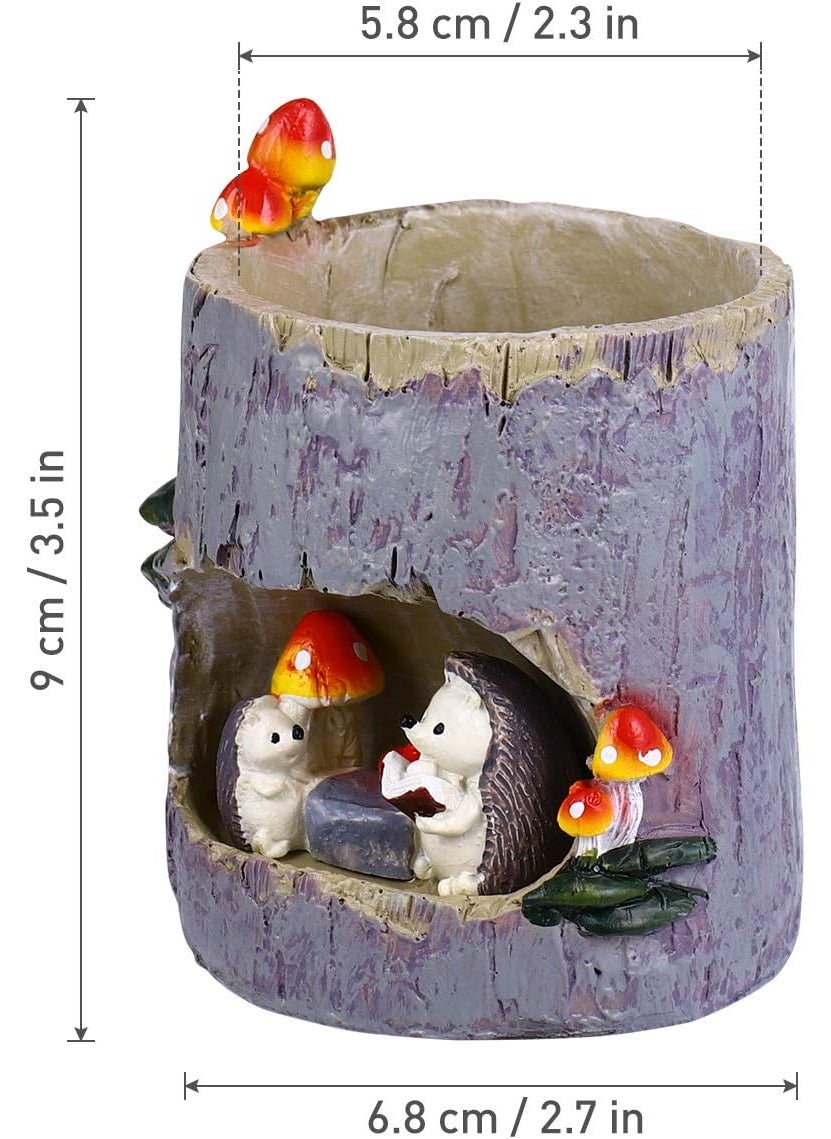Tinksky TINKSKY Cute Hedgehog Flower Sedum Succulent Pot Planter Bonsai Trough Box Plant Bed Office Home Garden Pot Decoration  - Image 3