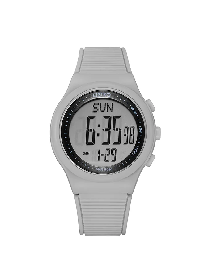 أسترو Astro Kids Watch, Digital Display and PU Strap - A23905-PPWW, White