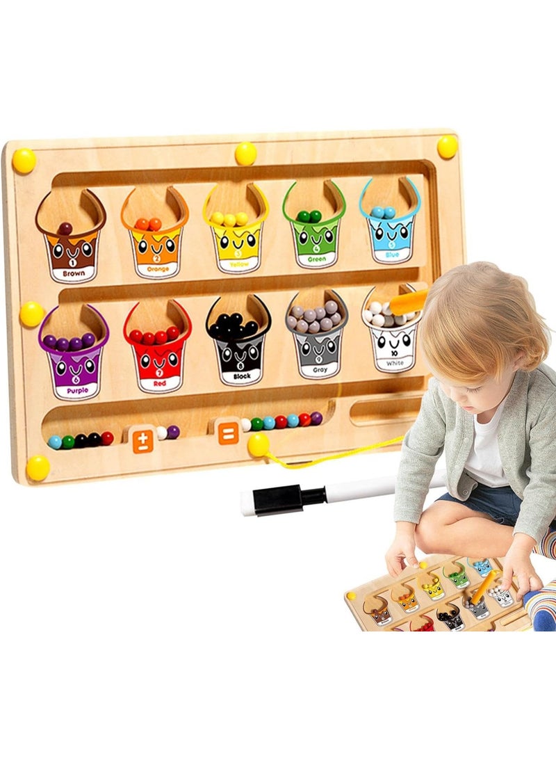 Twisoo Montessori Wooden Magnetic Number Maze Toy – 2-in-1 Color Sorting & Counting Board, Educational Learning Game for Toddlers, Preschool Math Toy Gift for Kids - Image 1