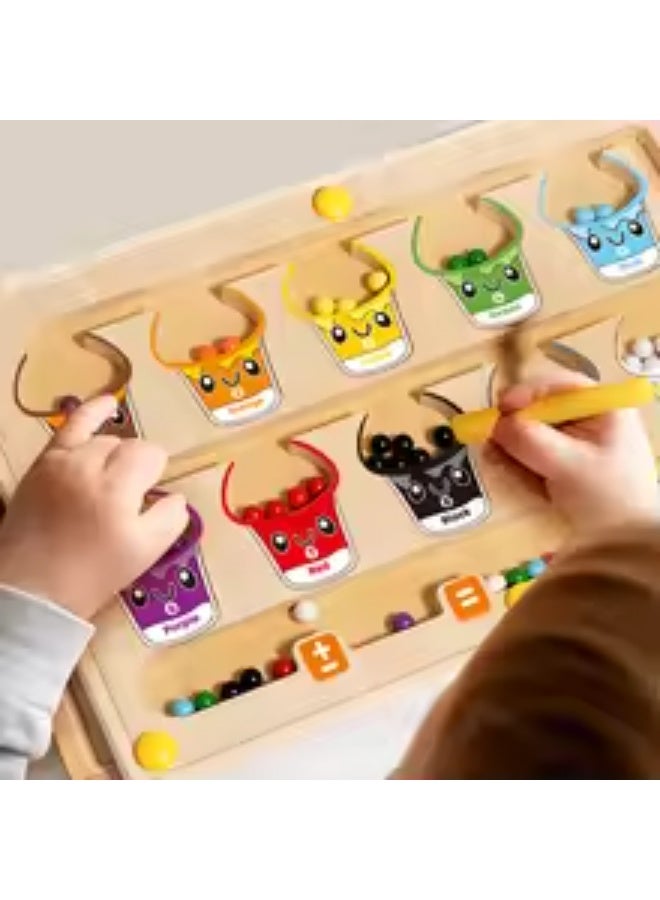 Twisoo Montessori Wooden Magnetic Number Maze Toy – 2-in-1 Color Sorting & Counting Board, Educational Learning Game for Toddlers, Preschool Math Toy Gift for Kids - Image 2