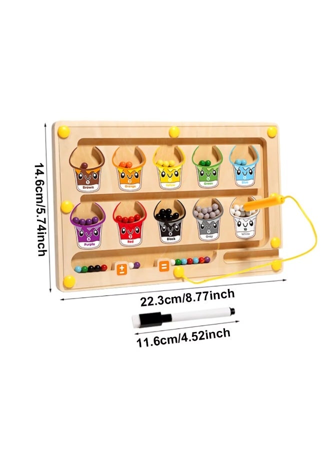 Twisoo Montessori Wooden Magnetic Number Maze Toy – 2-in-1 Color Sorting & Counting Board, Educational Learning Game for Toddlers, Preschool Math Toy Gift for Kids - Image 4