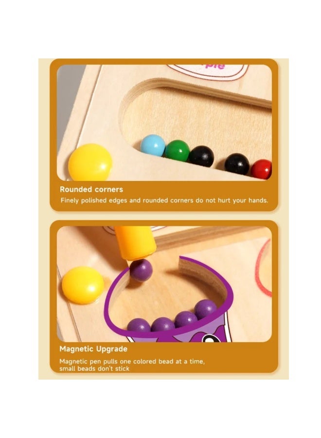 Twisoo Montessori Wooden Magnetic Number Maze Toy – 2-in-1 Color Sorting & Counting Board, Educational Learning Game for Toddlers, Preschool Math Toy Gift for Kids - Image 3