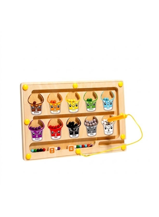 Twisoo Montessori plastic  Magnetic Number Maze Toy  2-in-1 Color Sorting & Counting Board, Educational Learning Game for Toddlers, Preschool Math Toy Gift for Kids - Image 2