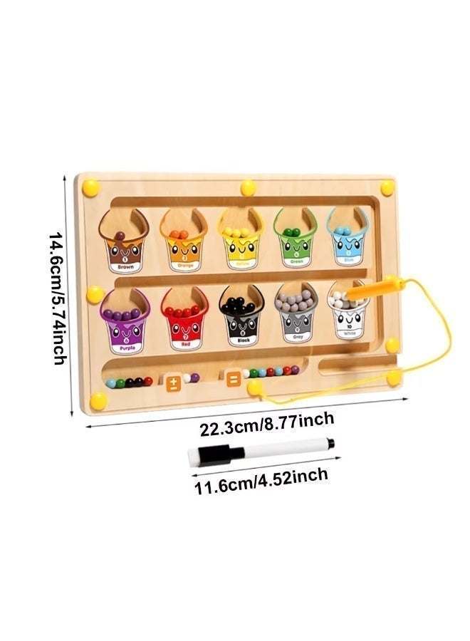 Twisoo Montessori plastic  Magnetic Number Maze Toy  2-in-1 Color Sorting & Counting Board, Educational Learning Game for Toddlers, Preschool Math Toy Gift for Kids - Image 4