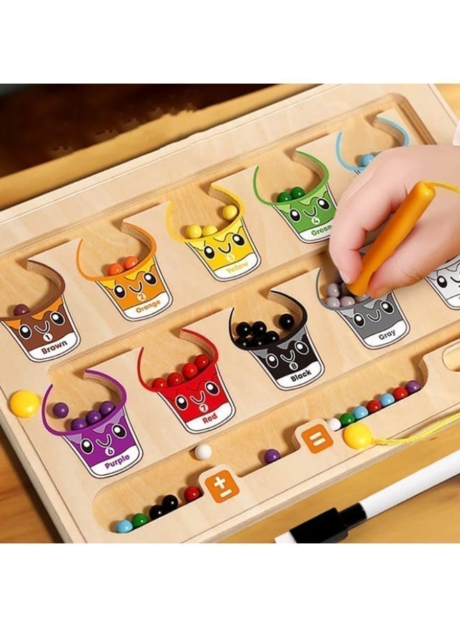 Twisoo Montessori plastic  Magnetic Number Maze Toy  2-in-1 Color Sorting & Counting Board, Educational Learning Game for Toddlers, Preschool Math Toy Gift for Kids - Image 5
