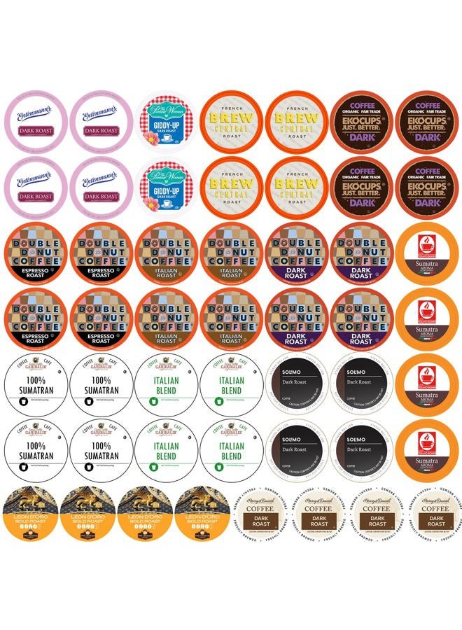 Perfect Samplers Dark Roast and Flavors Single Serve Coffee Pods for Keurig K Cup Machines, Bold Lover's Select, 50 Count - Image 1