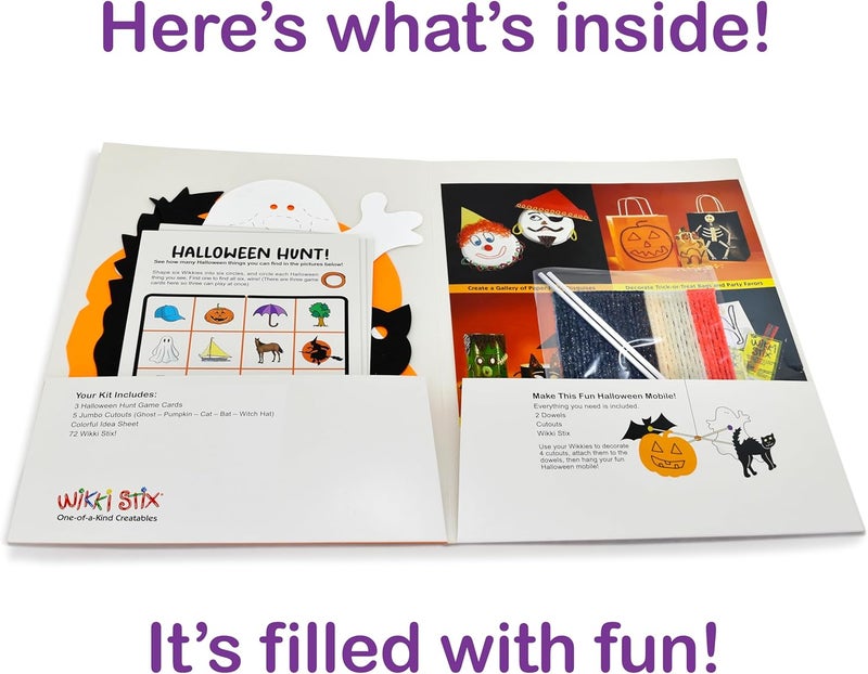 WikkiStix WIKKI STIX Halloween Activity Kit for Kids Make Your own Halloween Crafts  Decorations NonSpooky Gift for Ages 3  up Comes with 72 and Instructions for 9 Festive Activities - Image 4