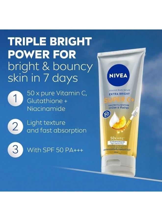 نيفيا سيروم فيتامين سي+ بودي إكسترا برايت من نيفيا بودي بعامل حماية من الشمس 50 (300 مل) - Image 4