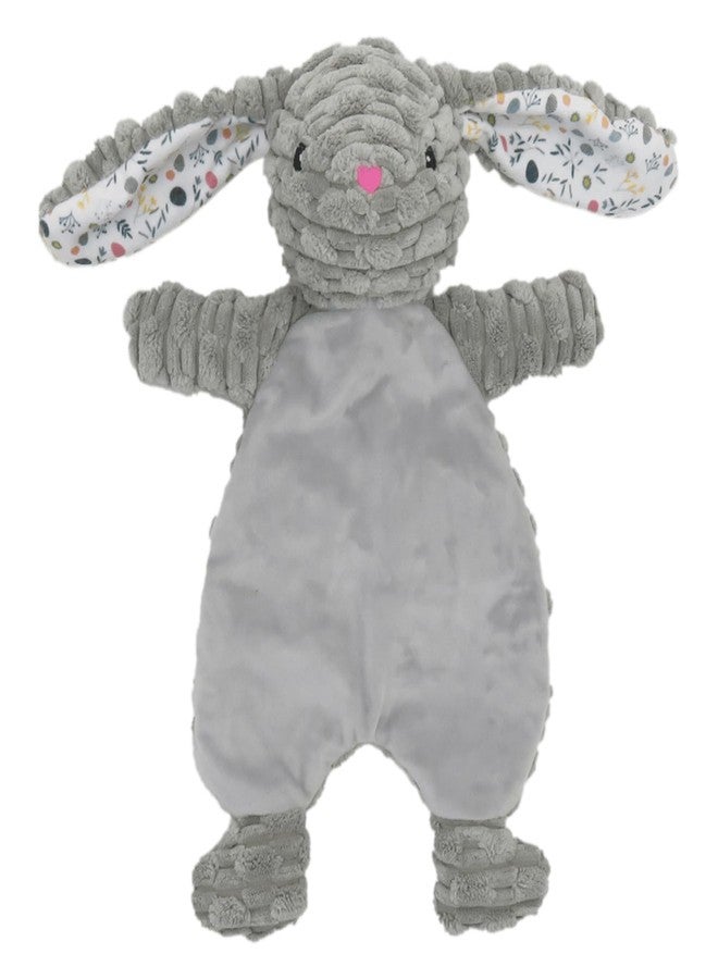 Linzy Plush Gray Bunny Dog Toy, Soft Squeaky Chew Toy for Small Medium Large Dogs,Interactive Pet Toy with Flat Crinklez- 12“ - Image 1
