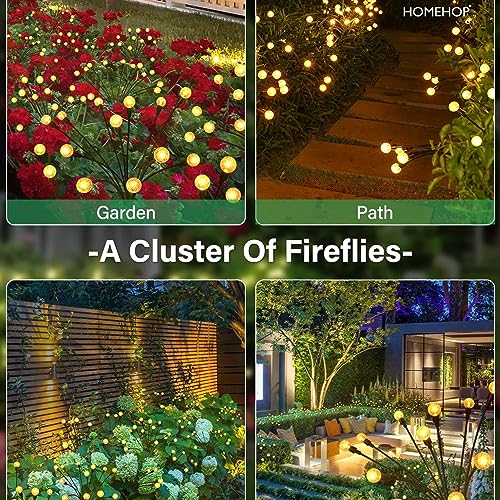 Homehop Solar Light Outdoor Home Waterproof 8 Led Crystal Ball Decorative Firefly Swaying Lamp for Garden Pathway, and Lawn Waterproof Automatic Powered (65 cm, Warm Light) - Image 4