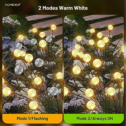 Homehop Solar Light Outdoor Home Waterproof 8 Led Crystal Ball Decorative Firefly Swaying Lamp for Garden Pathway, and Lawn Waterproof Automatic Powered (65 cm, Warm Light) - Image 3