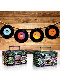 Chinco 80s Party Favor Boxes, Novelty Boom Box Favors Gift Treat Goodie Candy Paper Boxes 80s Retro Radio Decorations Table Centerpieces for 1980s Theme Hip Hop Music Birthday Party(Multi Colors, 16 Pcs)  - Image 5