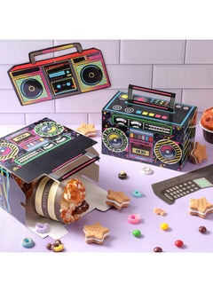Chinco 80s Party Favor Boxes, Novelty Boom Box Favors Gift Treat Goodie Candy Paper Boxes 80s Retro Radio Decorations Table Centerpieces for 1980s Theme Hip Hop Music Birthday Party(Multi Colors, 16 Pcs)  - Image 4