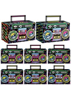 Chinco 80s Party Favor Boxes, Novelty Boom Box Favors Gift Treat Goodie Candy Paper Boxes 80s Retro Radio Decorations Table Centerpieces for 1980s Theme Hip Hop Music Birthday Party(Multi Colors, 16 Pcs)  - Image 1