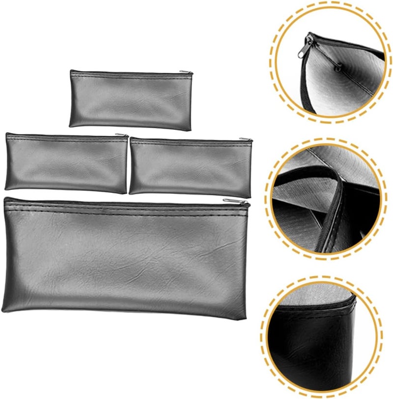 LIOOBO 4pcs PU Microphone Carrying Bags with Lasting Zipper Design Lightweight Protective Storage Cases for Mic Portable Dustproof Pouches for Singers and Karaoke Fans - Image 2
